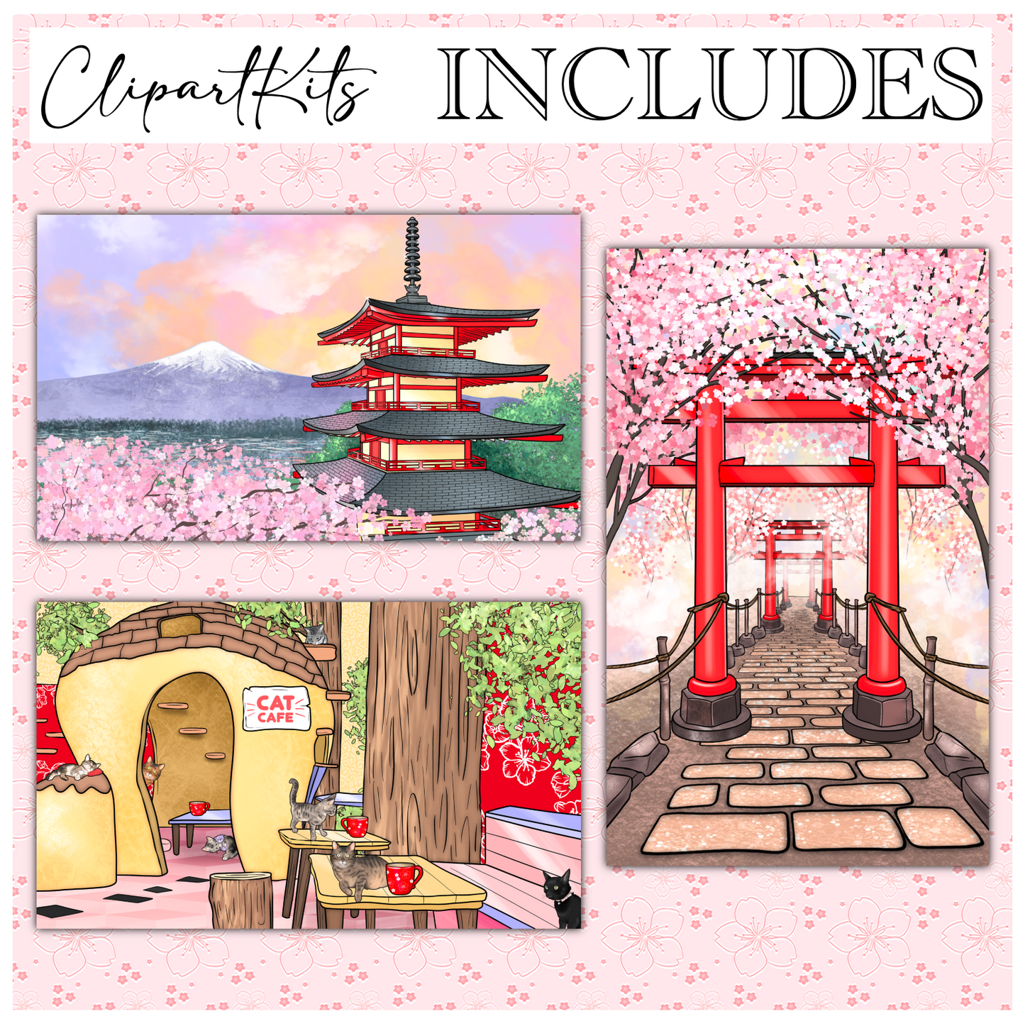 Journey to Japan | Complete Clipart Set