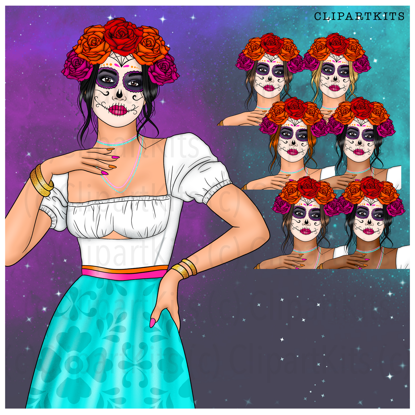 Dia De Los Muertos | Complete Clipart Set