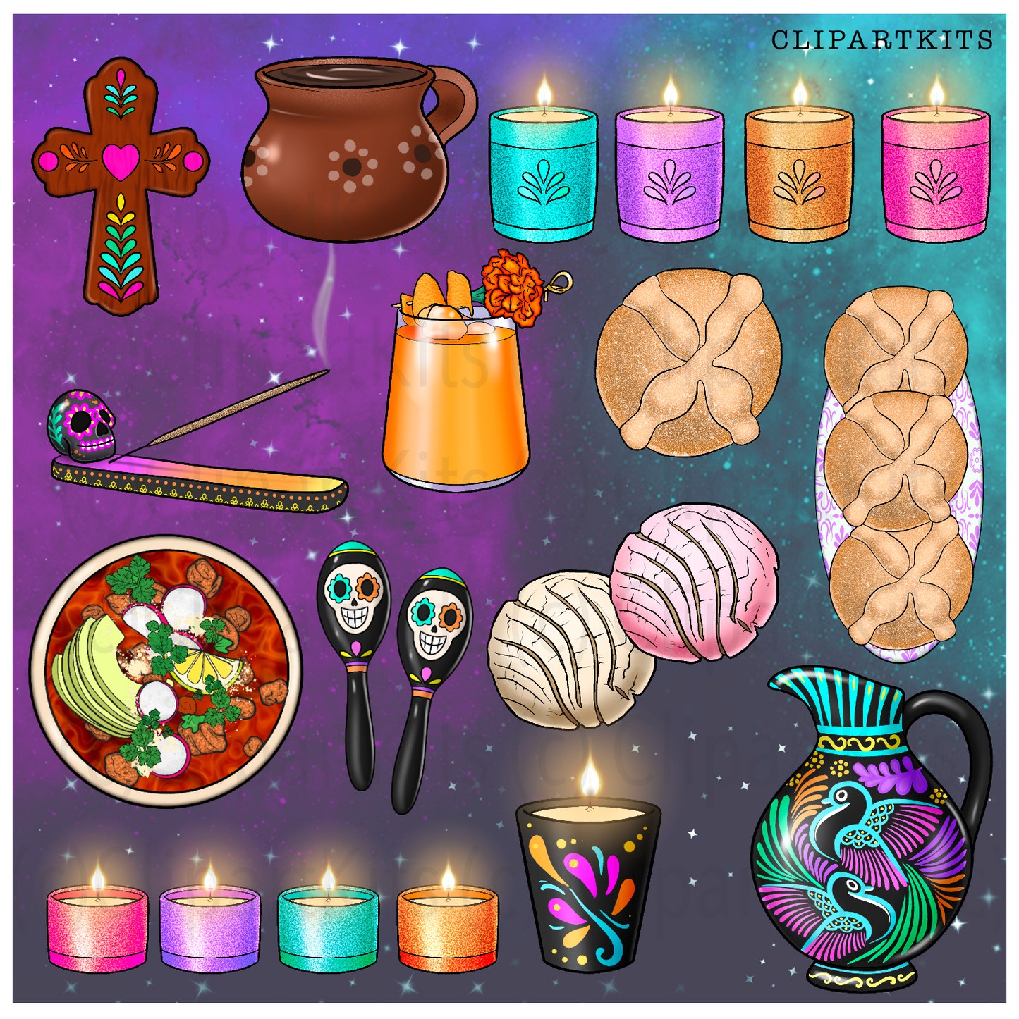Dia De Los Muertos | Complete Clipart Set