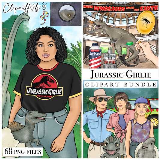 Jurassic Girlie | Complete Clipart Set