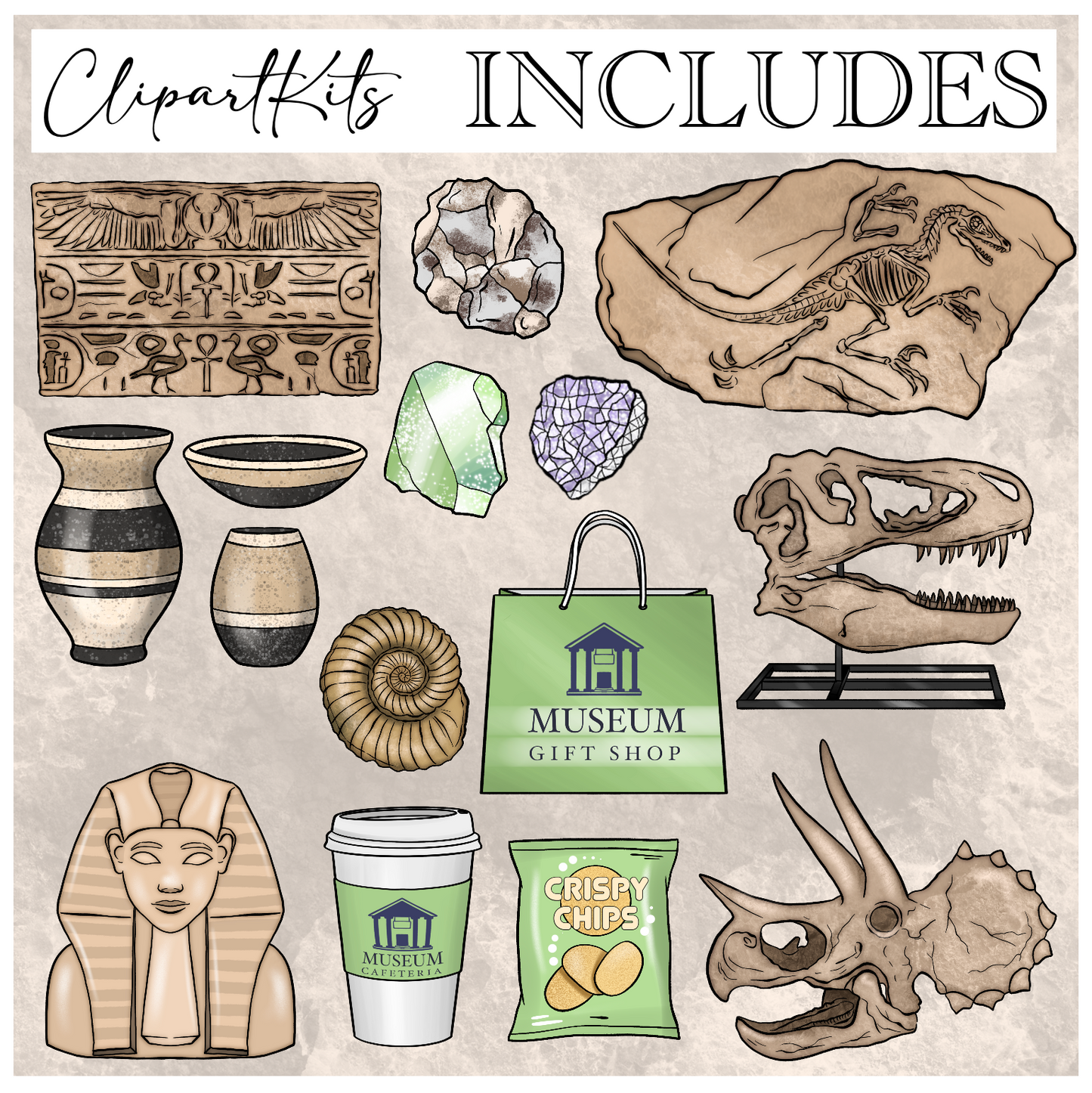 Day at the Museum | Complete Clipart Set