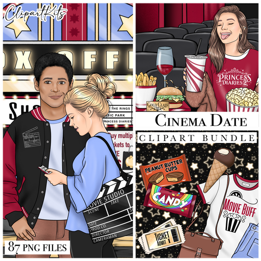 Cinema Date | Complete Clipart Set