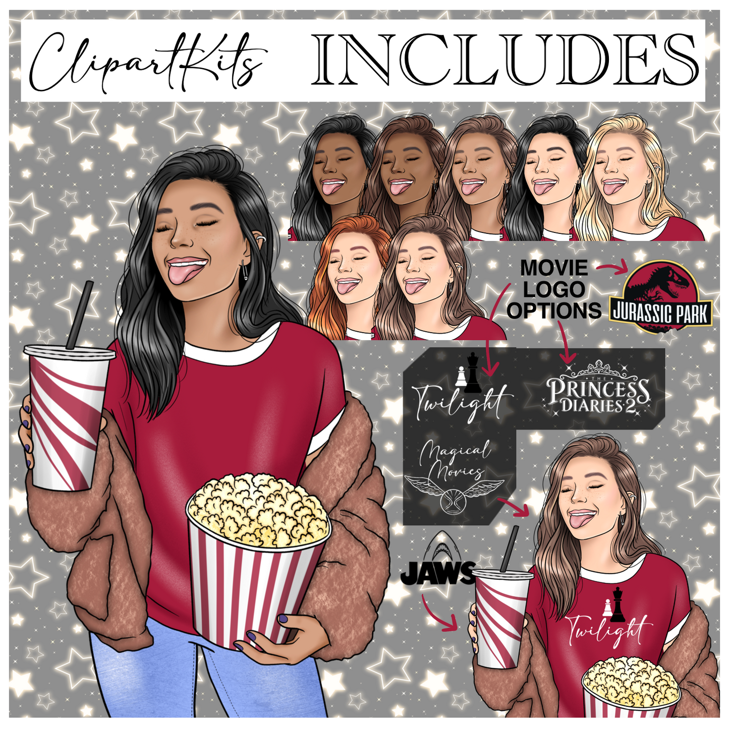 Cinema Date | Complete Clipart Set