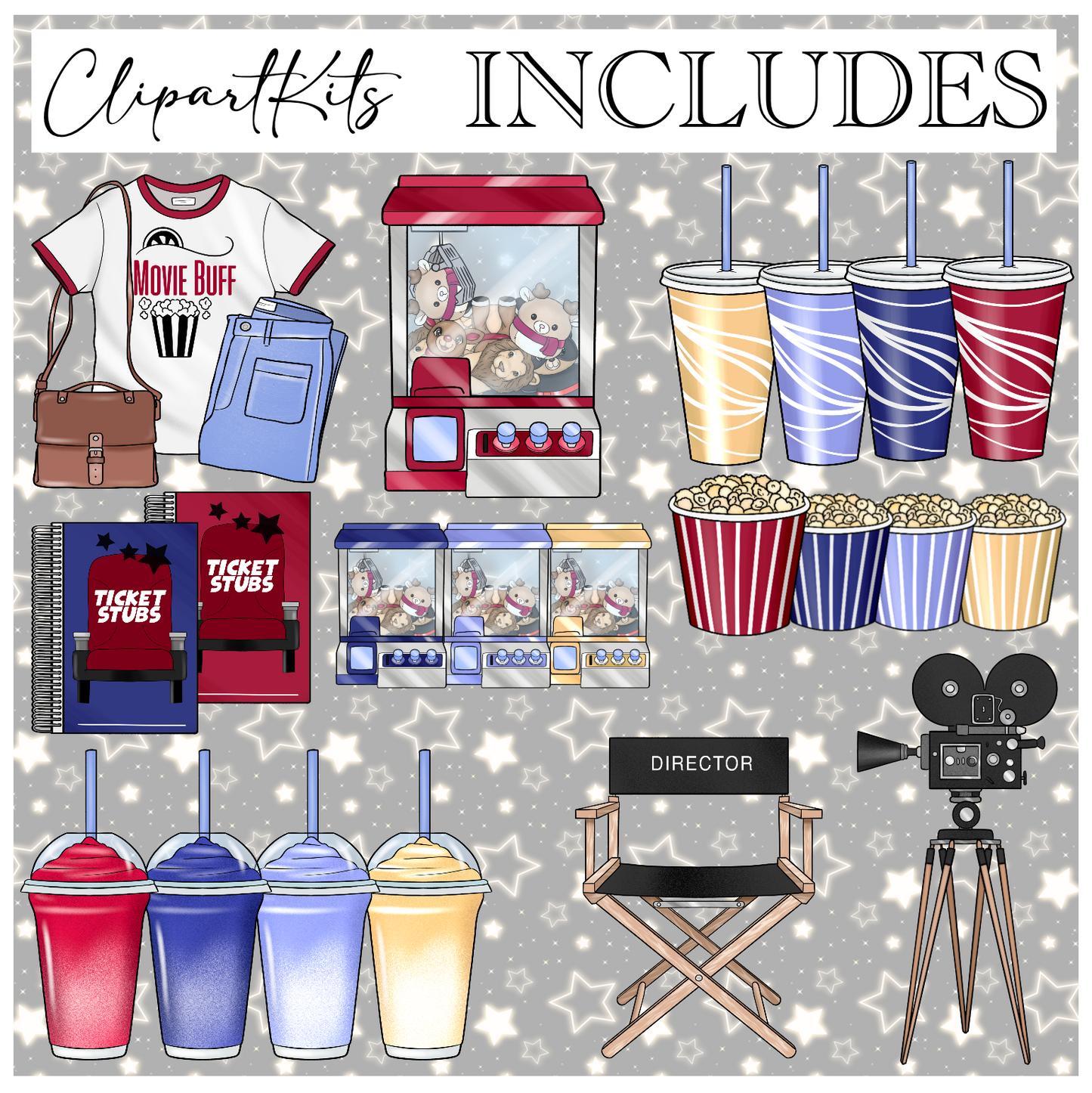 Cinema Date | Complete Clipart Set