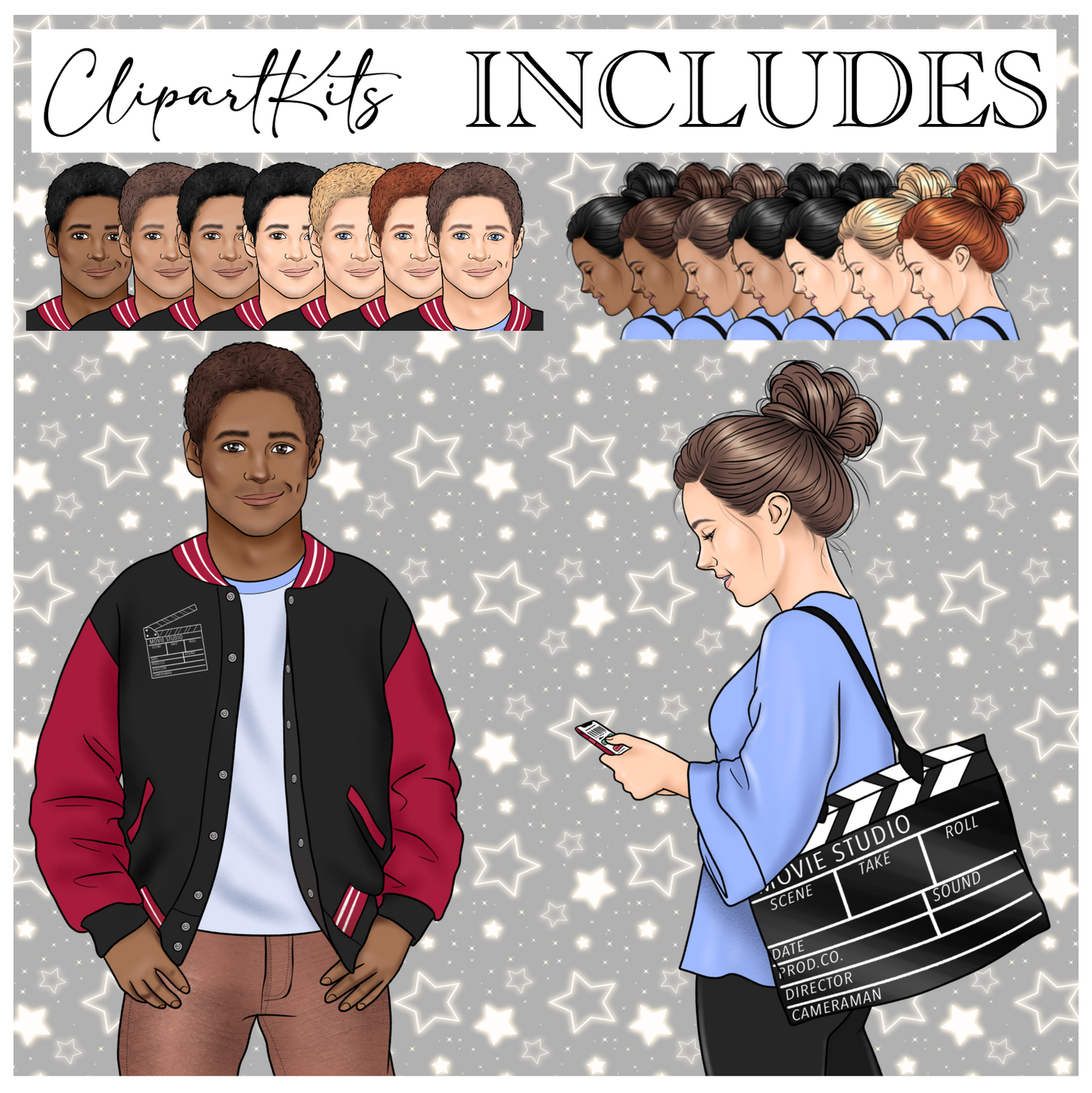 Cinema Date | Complete Clipart Set