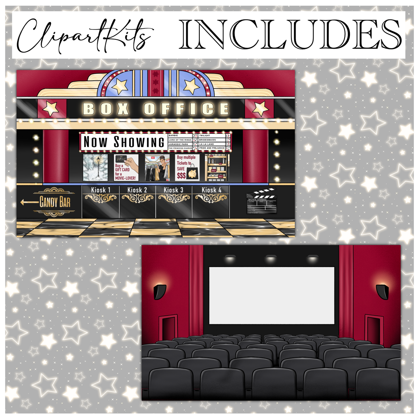 Cinema Date | Complete Clipart Set