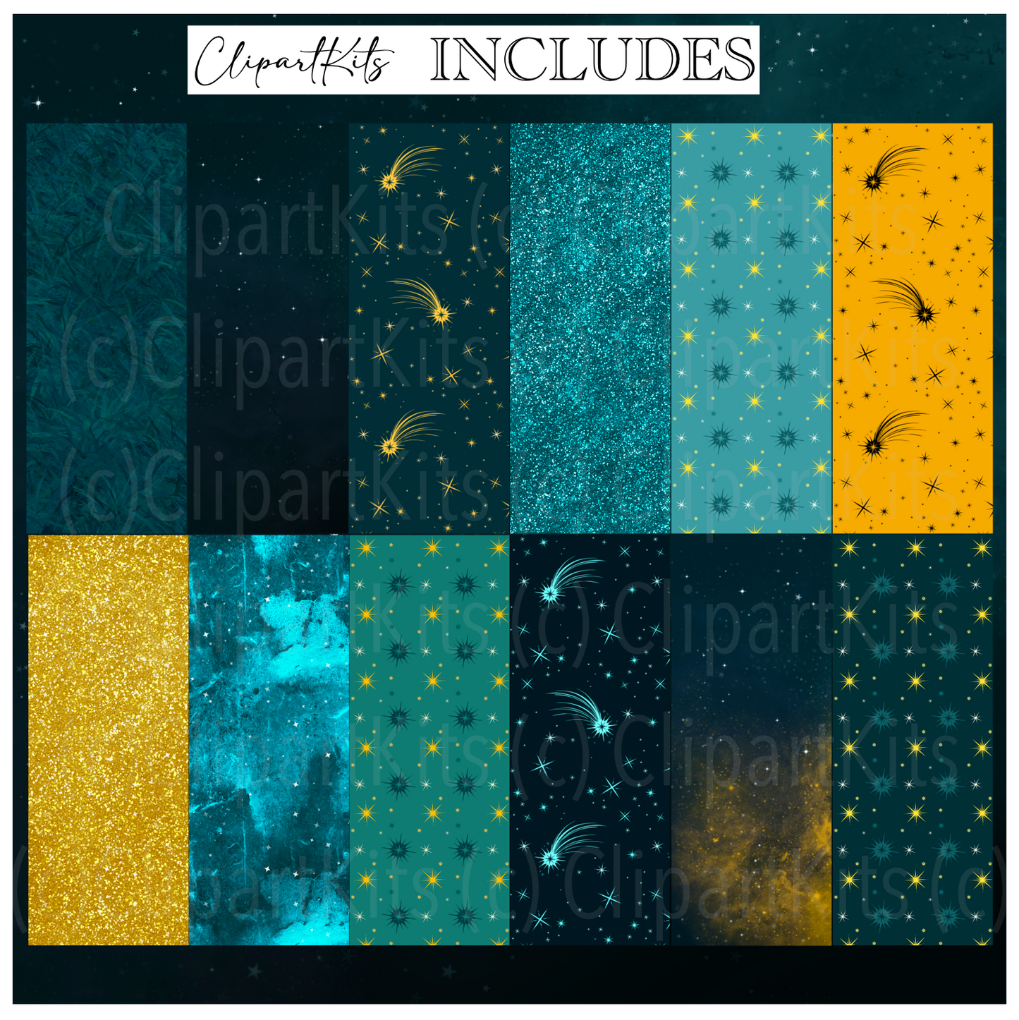 Starry Night Stargazing | Complete Clipart Set