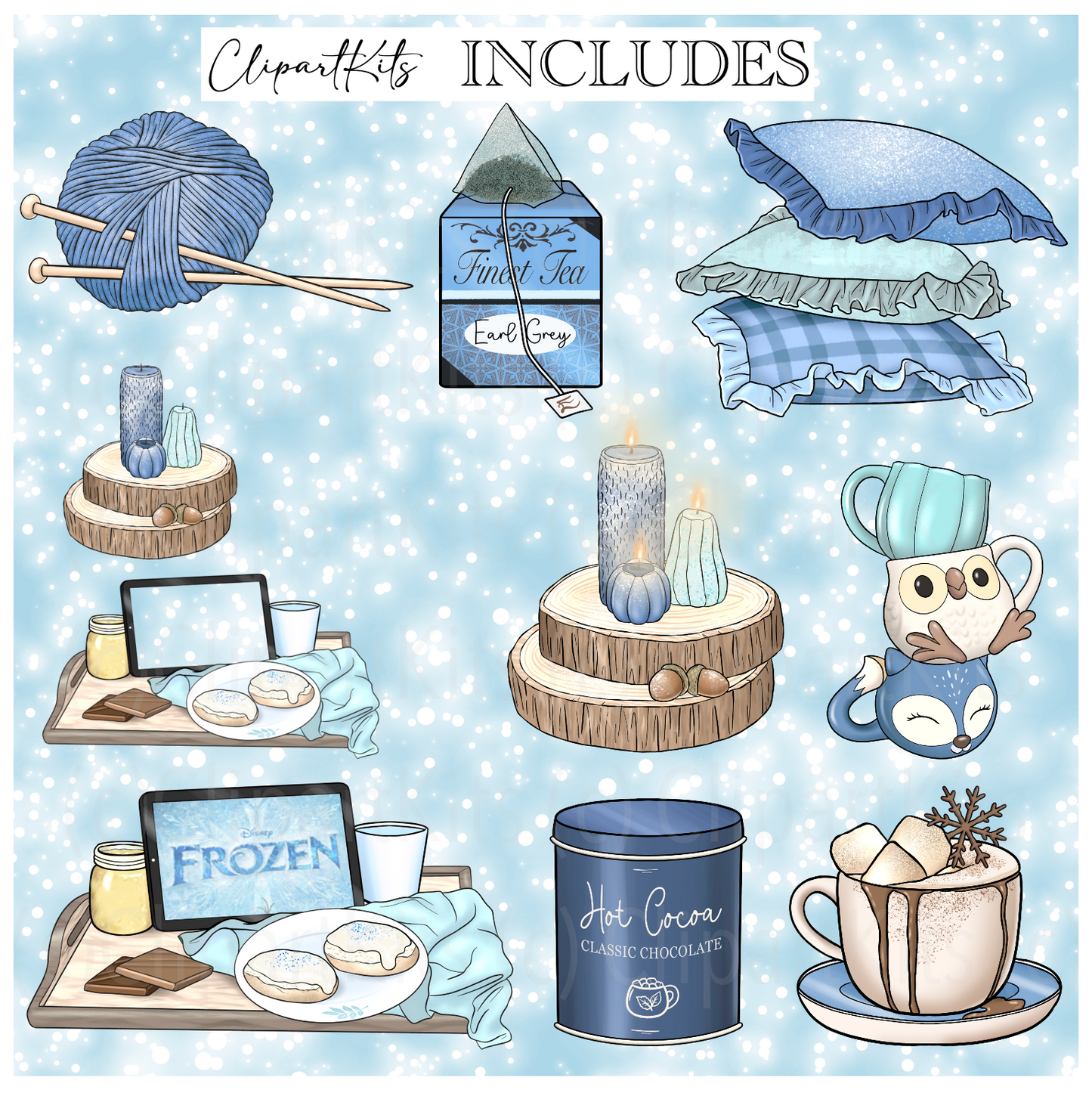 Frosty Treehouse | Complete Clipart Set