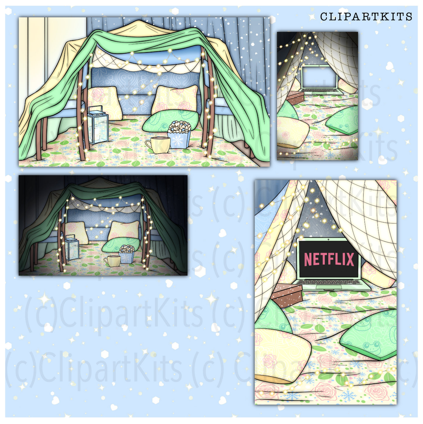 Blanket Fort | Complete Clipart Set