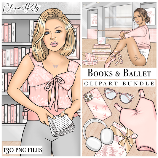 Books and Ballet | Complete Clipart Set