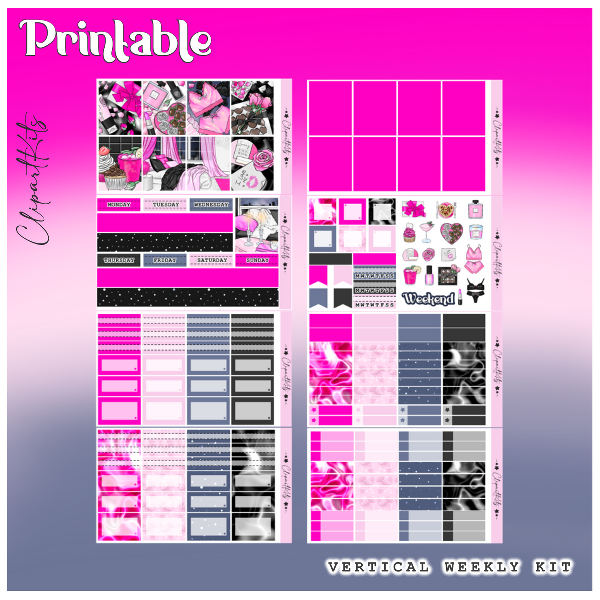 I Love Me | PRINTABLE Weekly Vertical Kit – ClipartKits
