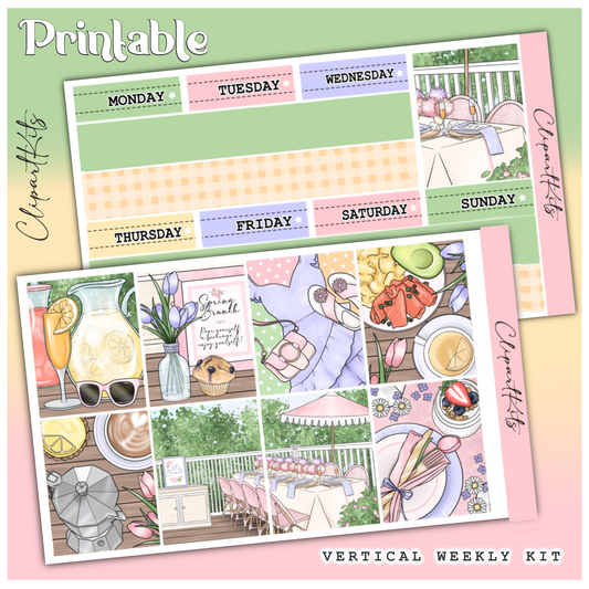 Spring Brunch | PRINTABLE Weekly Vertical Kit