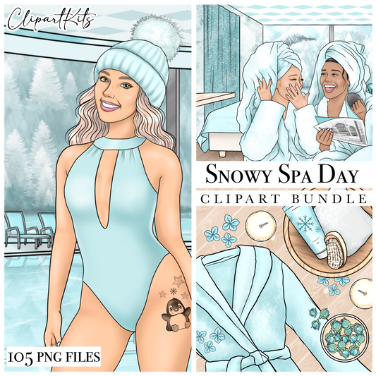 Snowy Spa Day | Complete Clipart Set