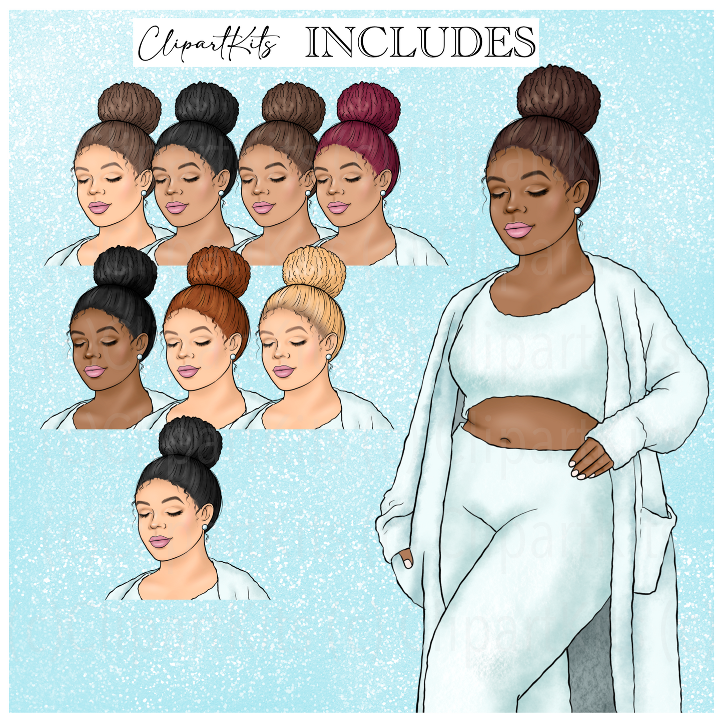 Snowy Spa Day | Complete Clipart Set