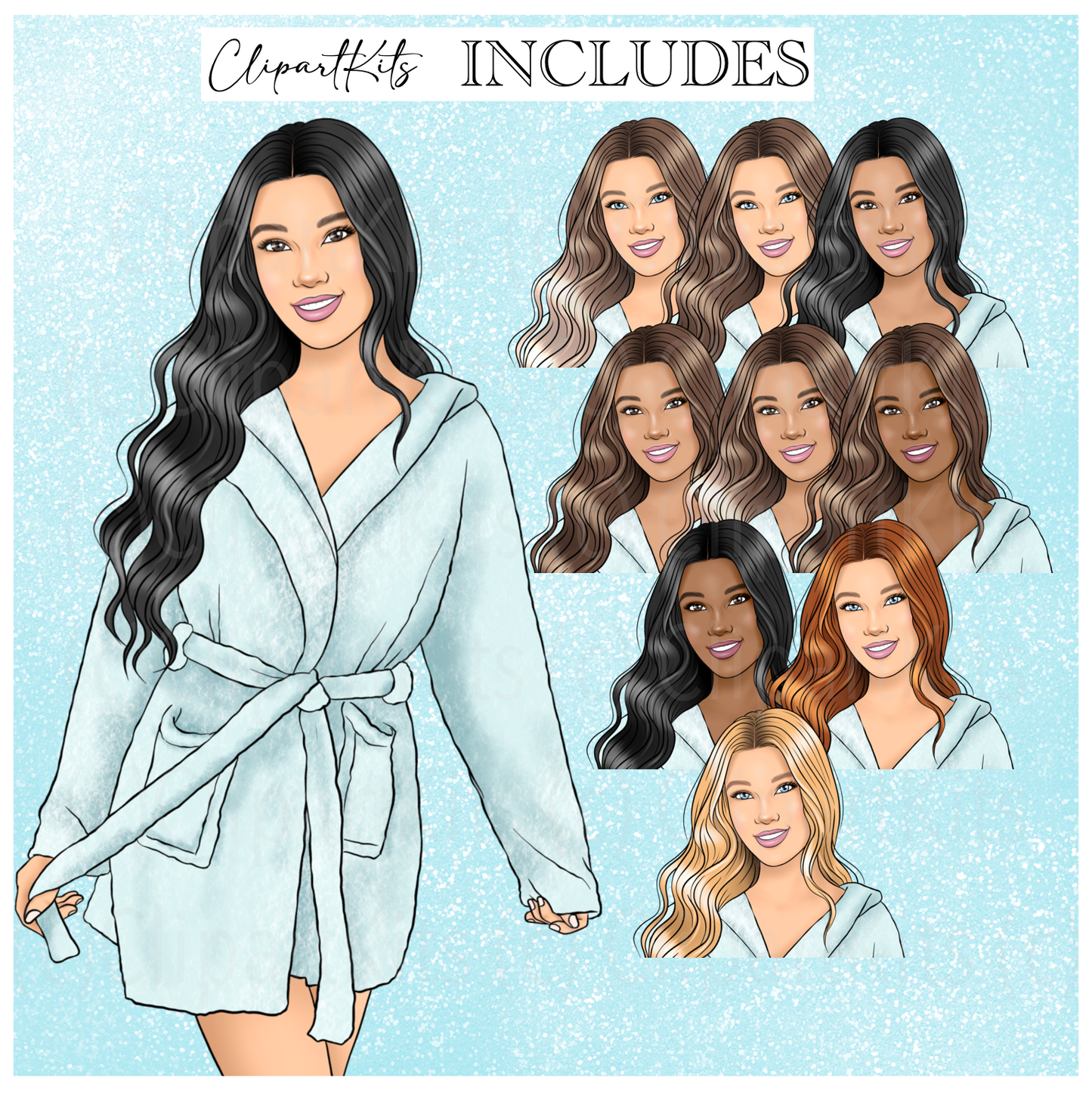 Snowy Spa Day | Complete Clipart Set