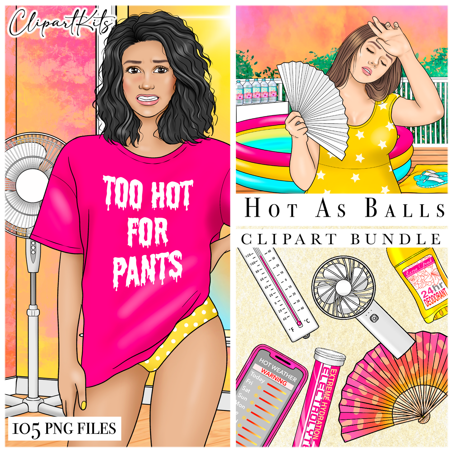 Hot As Balls / Heatwave | Complete Clipart Set