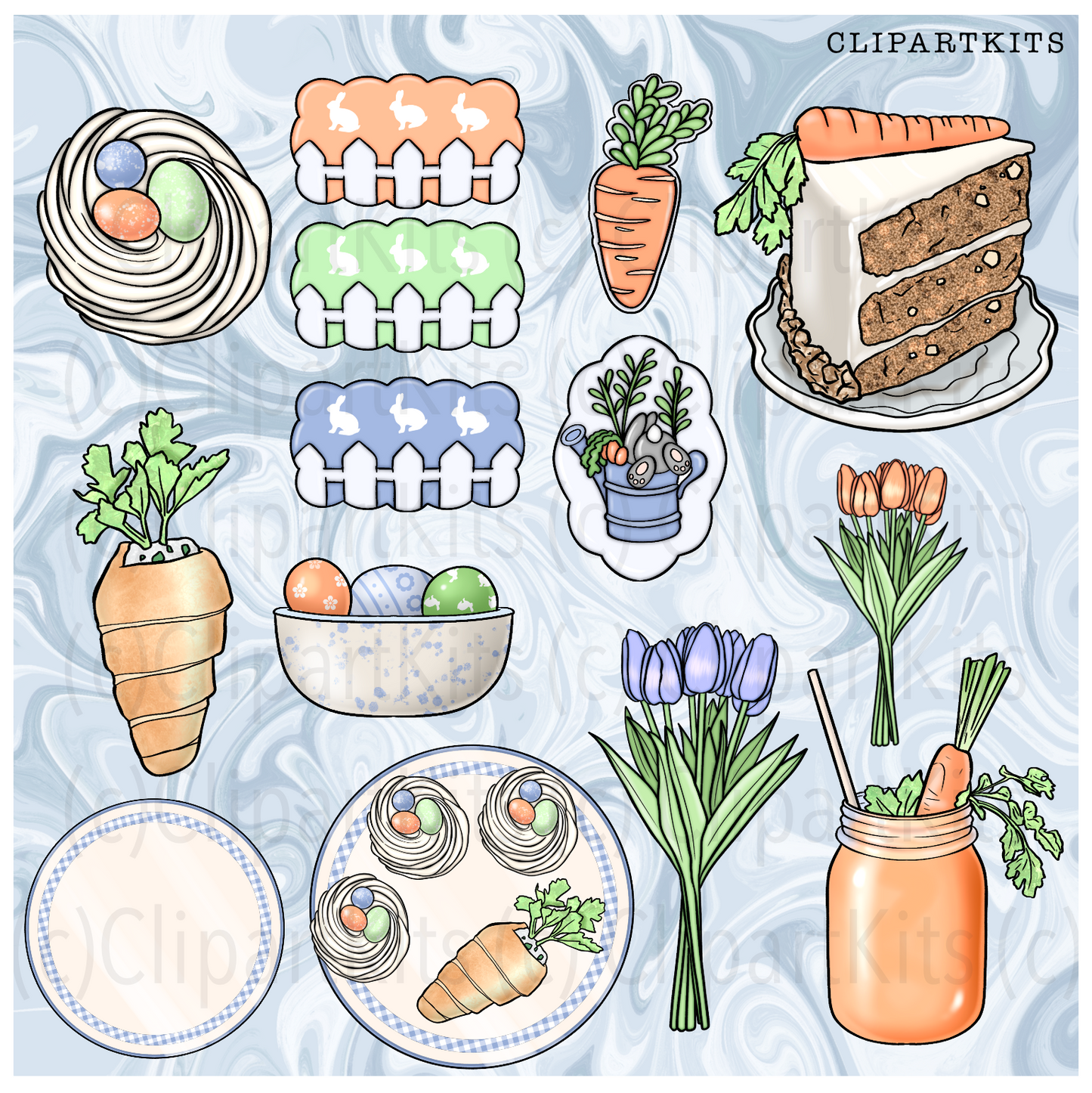 Bunny Party | Complete Clipart Set