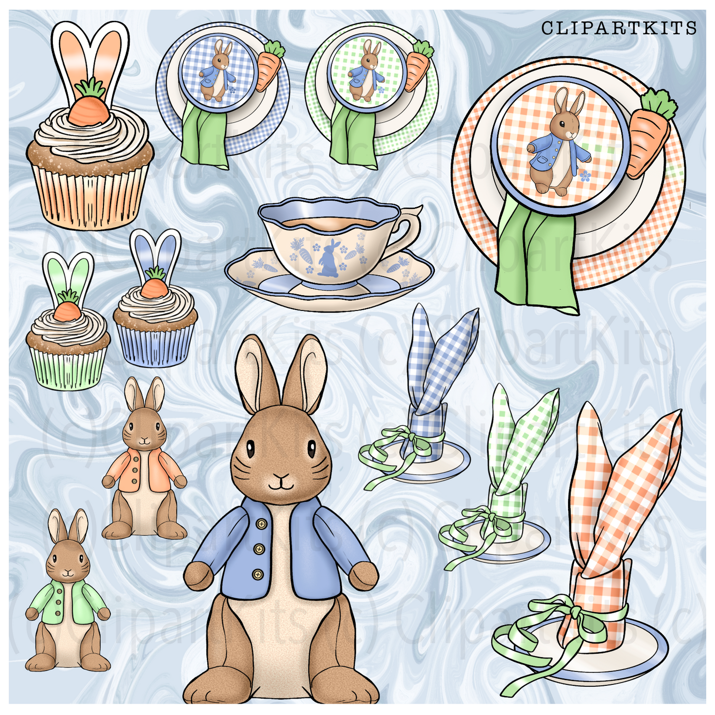 Bunny Party | Complete Clipart Set