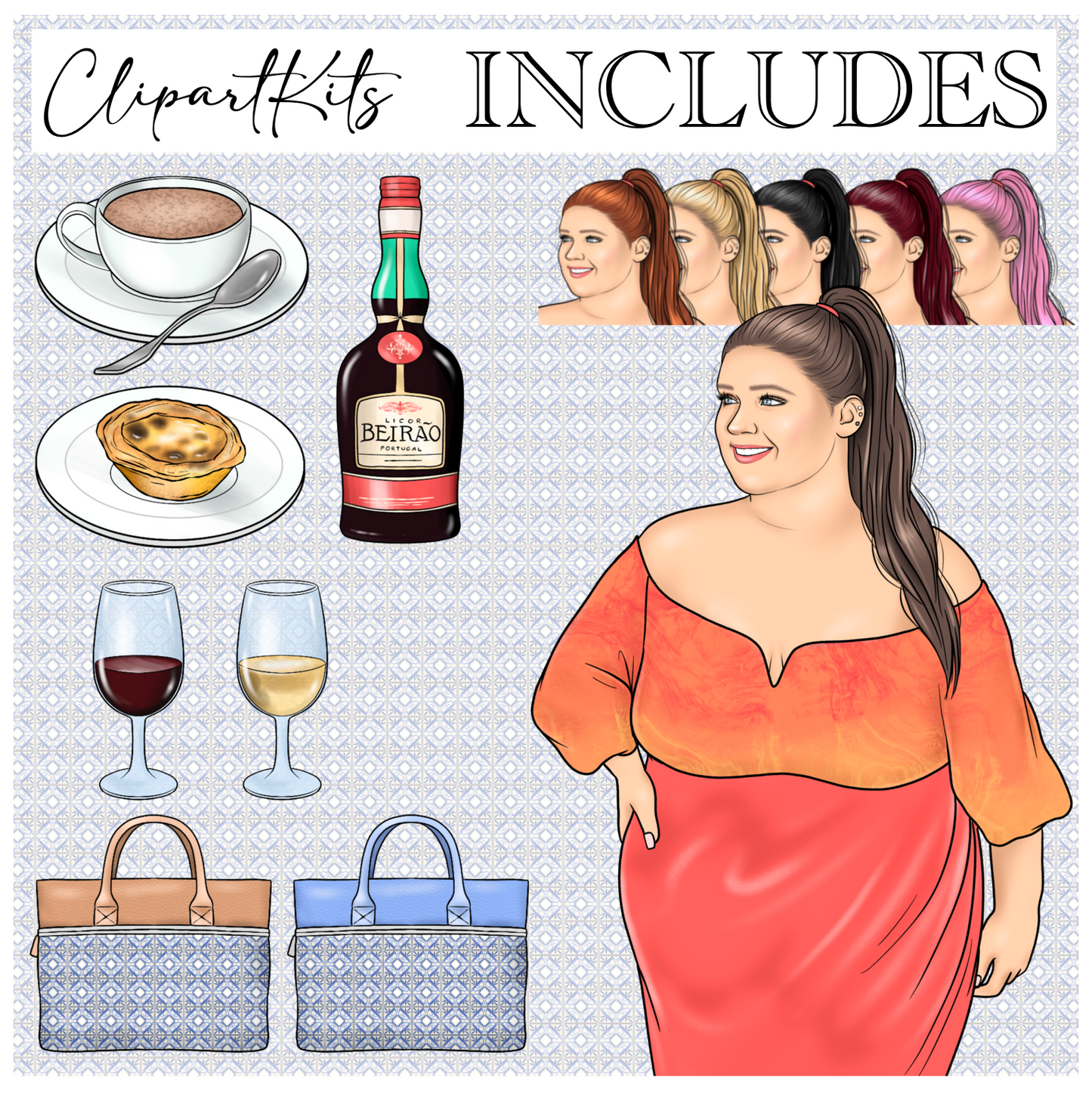 Escape to Portugal | Complete Clipart Set