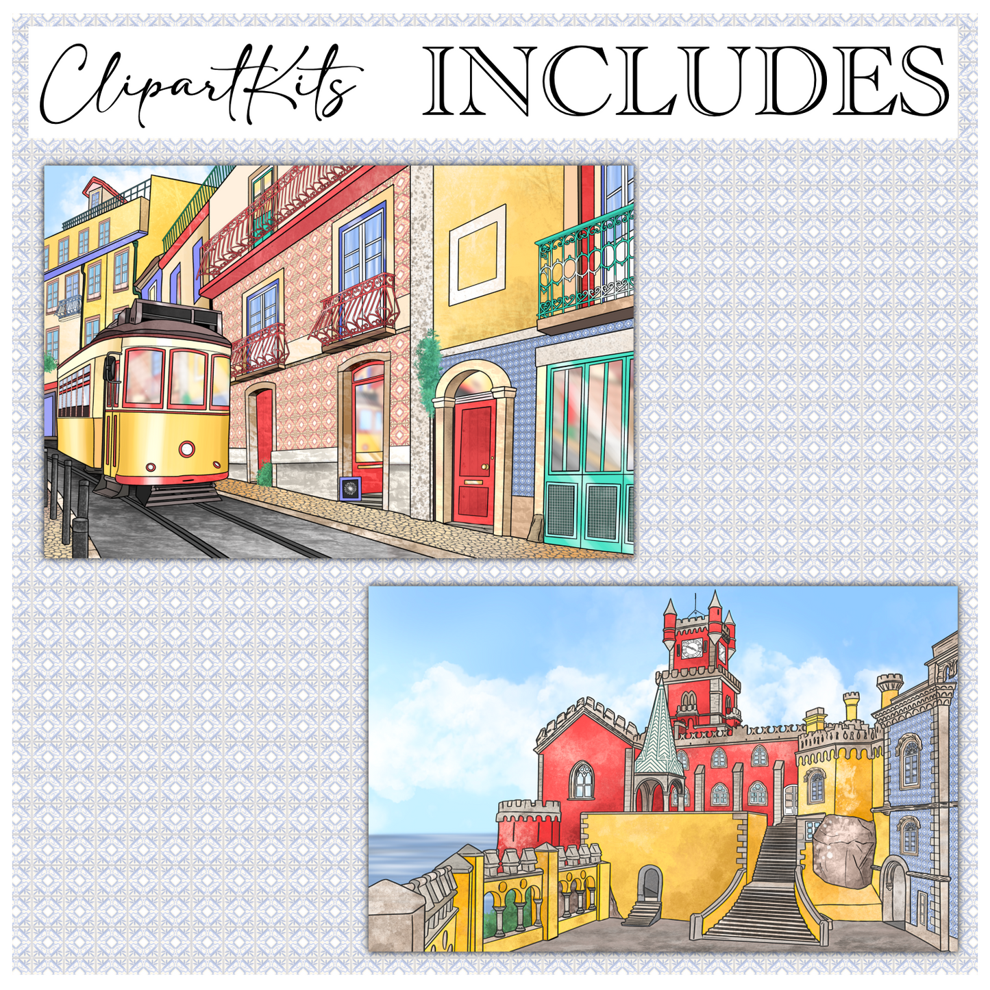 Escape to Portugal | Complete Clipart Set