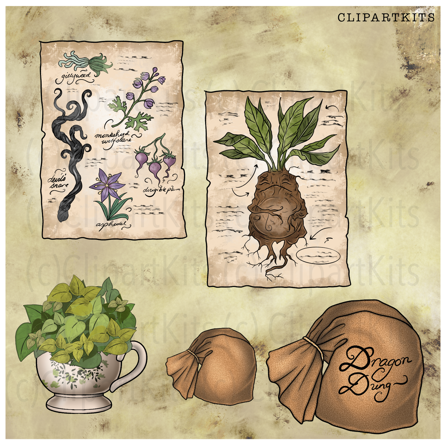 Spellbound Seedlings | Complete Clipart Set