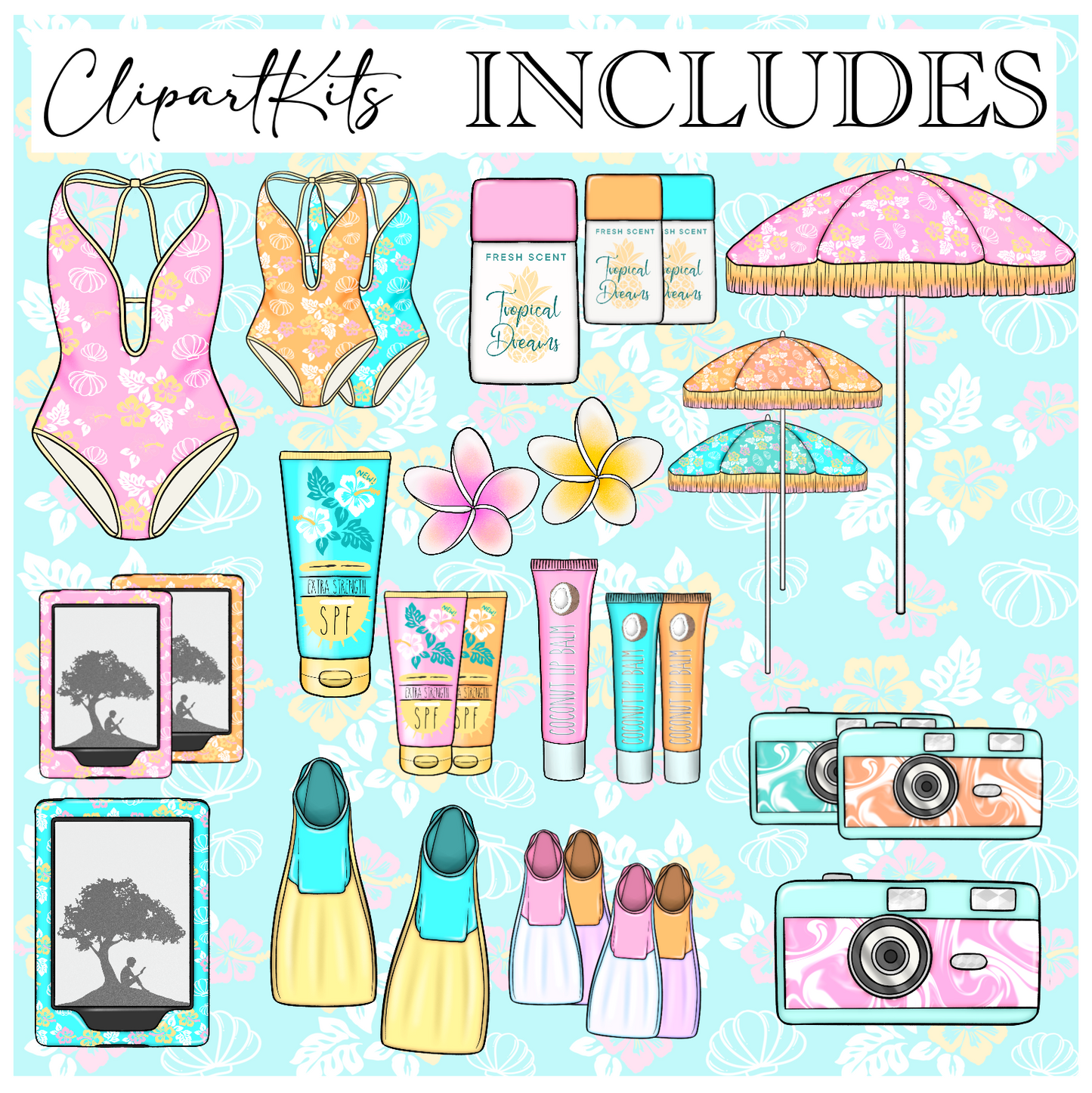 Tropical Paradise | Complete Clipart Set