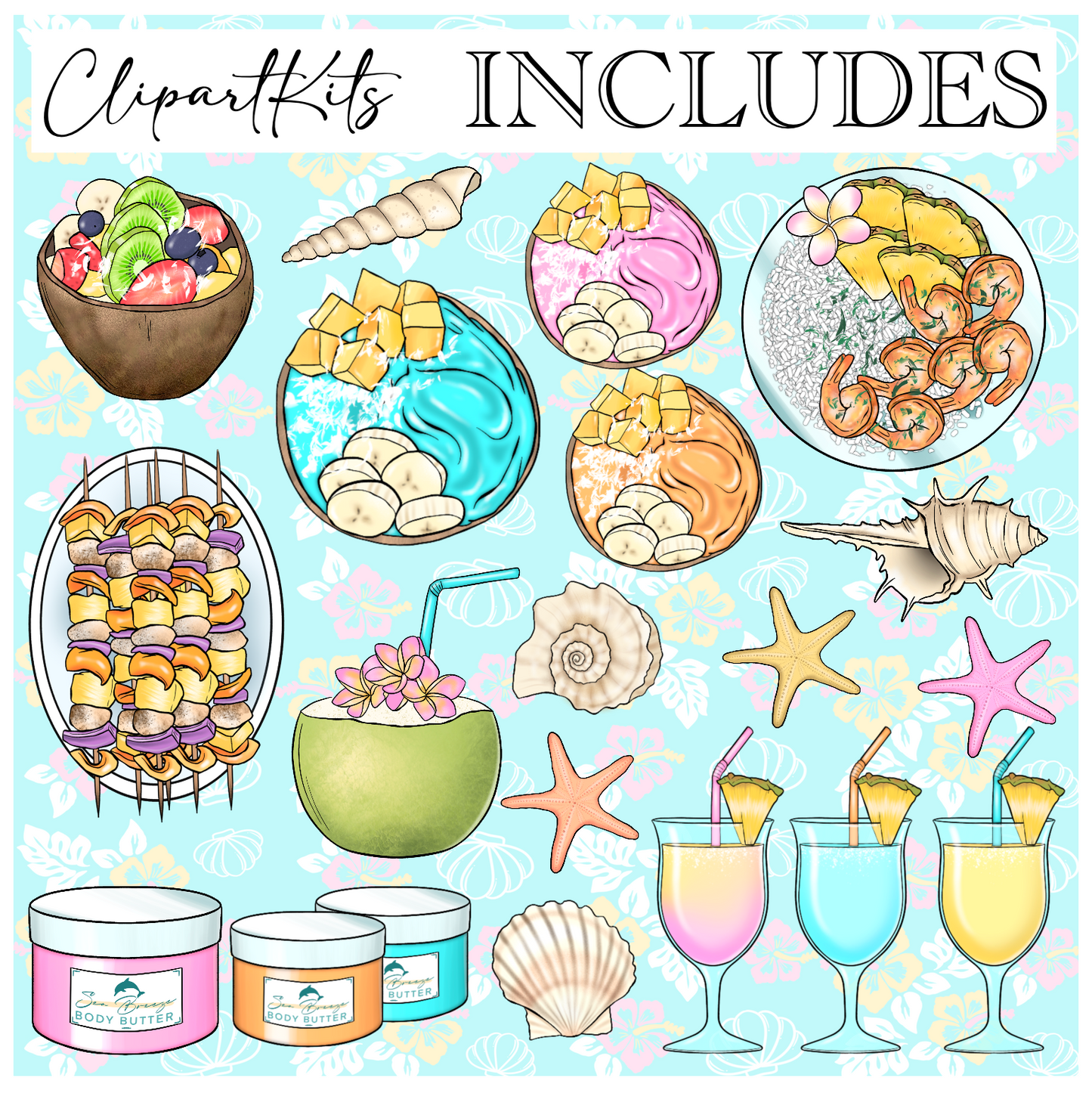 Tropical Paradise | Complete Clipart Set