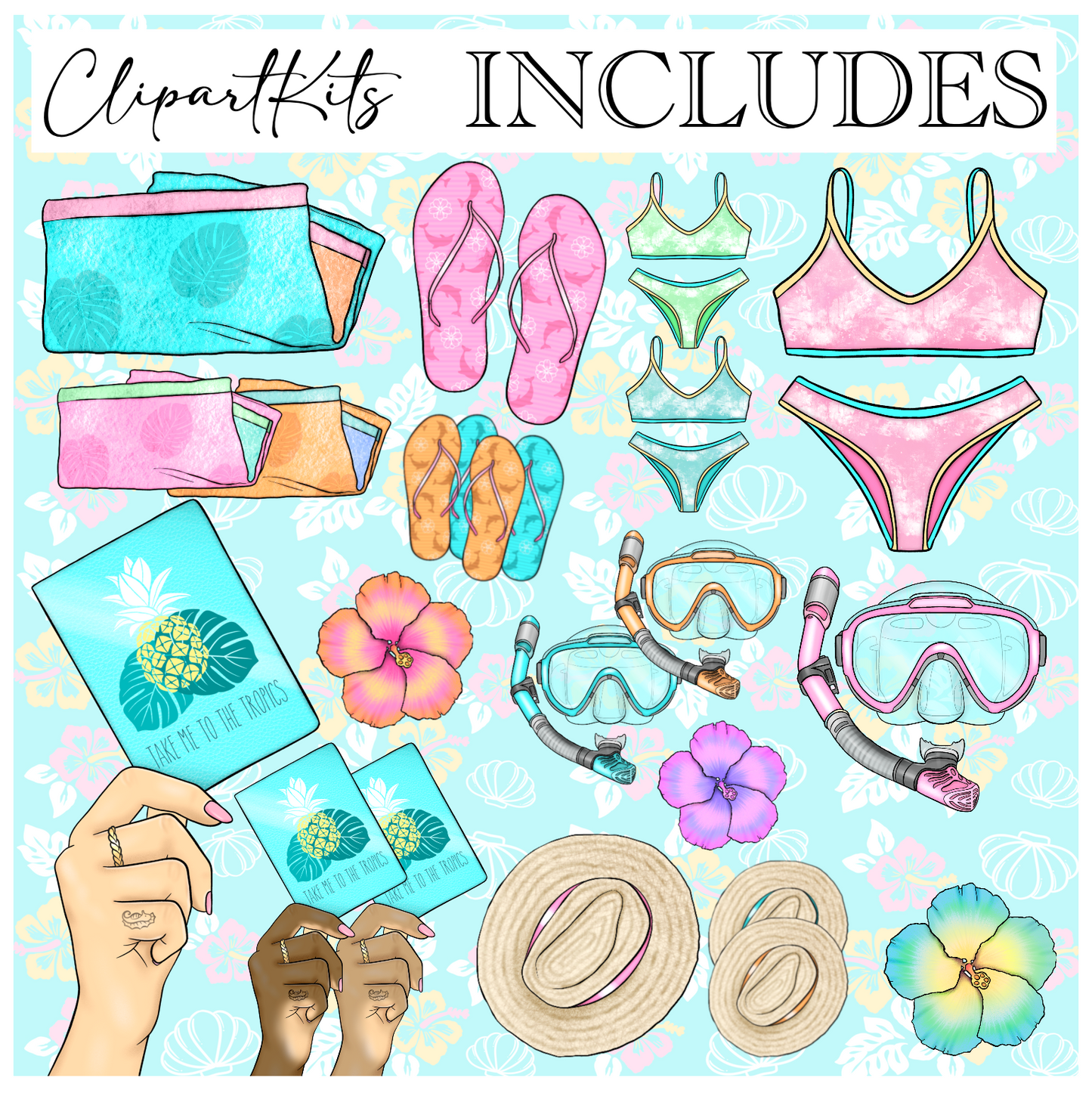 Tropical Paradise | Complete Clipart Set