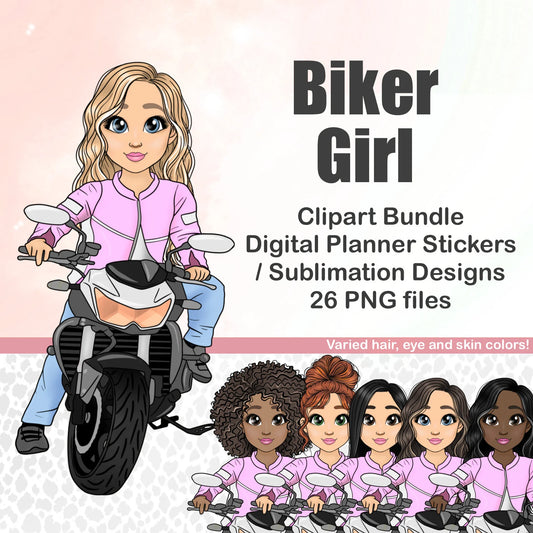 Motorcycle Biker Girl Doll